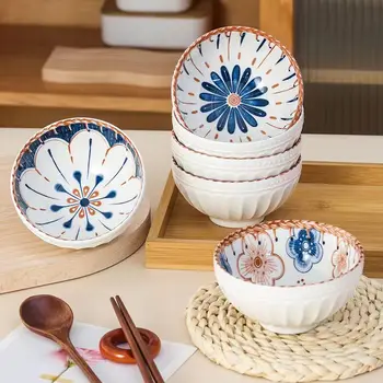 Genetika zdjela za rezance u japanskom retro, stakleno Keramička zdjela s alatom i po cijeloj površini, zdjela za zaštitu od pečenja, zdjela za tjesteninu, posuđe, Mikrovalna pećnica