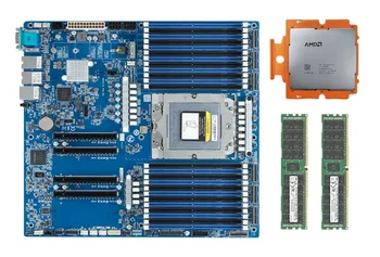 GIGABYTE MZ33-AR0 + 96-core procesor AMD EPYC Genoa 9654 QS s frekvencijom od 2,15 - 3,50 Ghz i 384 MB DDR5 360 W + 2 * 64G DDR5 5600 Mhz