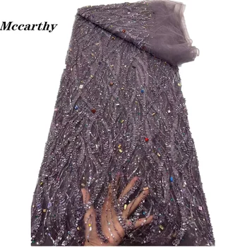Gourmet perle Mccarthy, francuski vez, cvjetne čipke tkanina za Mladoženju, Afrička Нигерийская tkanina sa šljokicama, kamenjem, tkanina za vjenčanica