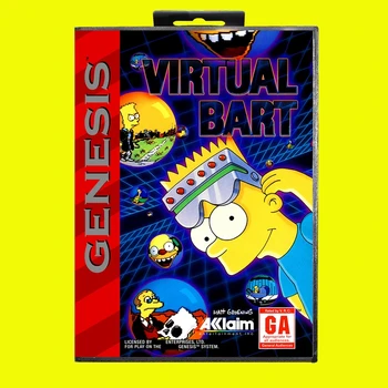 Igralište kartica Virtual Bart 16bit MD za Sega Mega Drive/Genesis sa malo mjenjač SAD