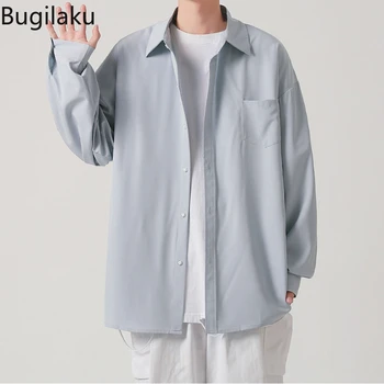 Jakna-košulja s dugim rukavima Bugilaku, muška proljeće-jesen je novi korejski verzija, slobodna i tanka драпированная košulja, trend za studente