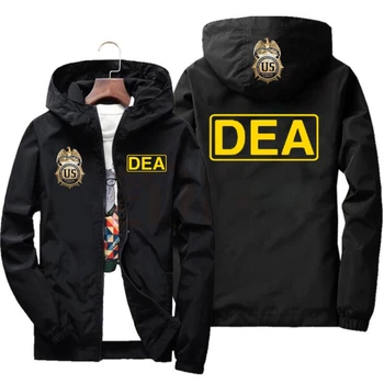Jakne munje s logotipom DEA Policije Sjedinjenih američkih Država, Gospodo Svakodnevne Kaput Оверсайз chaquetas hombre 7XL, Ветровка Harajuku, Vanjska Odjeća