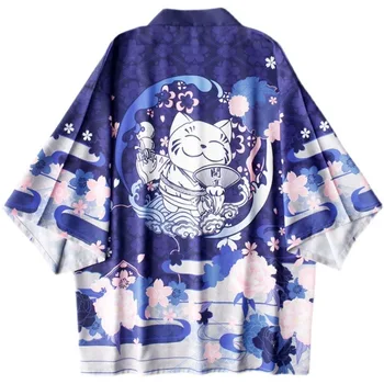 Japanska Kimona Kardigan Muškarci Юката Харакудзу Azijska, Japanska Odjeća Odijelo Samuraja Anime Kimono Ulica Odjeća Хаори Muškarci FF3539