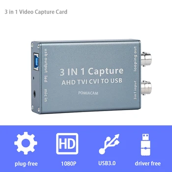 Kartica za snimanje videa 3-u-1, Ulaz TVI CVI, USB izlaz, Računalo bez pogona HD 1080P, Podrška za Loop Out