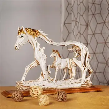 Kipić indijske konja od smole, Stolne dekoracije, Obrta, Figurice životinja, Minijature, Kreativna ukras za dom i ured, Igračaka, poklona