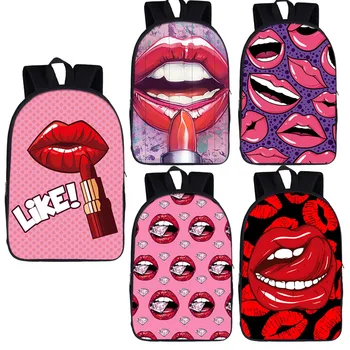 Kreativni ruksak s po cijeloj površini seksi Usne, Ženski Muški ruksak za Putovanja, školske torbe za djevojčice I dječake, Tinejdžerski torba za laptop, Casual ruksak