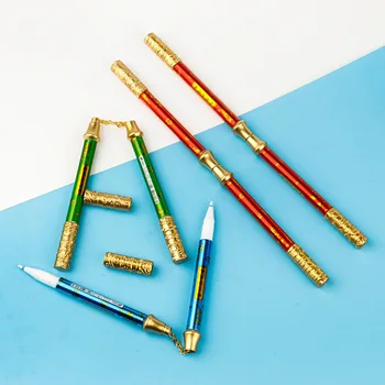 Kreativni мультяшный izgled dječjem olovke-nunchuck sa zlatnom vrpcom, plava i crna student ručka s dvostrukim dressing