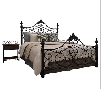 Krevet od kovanog željeza, bračni krevet, europska vintage krevet princeza, krevet za jednu osobu debljine 1,8 m 1,5 m, slabo luksuzna željezni krevet