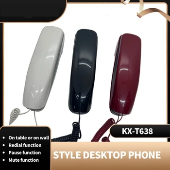 KX-T638 Mini-zidni fiksni žični telefon, uz vaše isključenje zvuka i ponovnog biranja, jednostavan za instalaciju T5EE