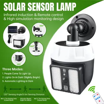 Lampa za Praćenje Solarnog senzora Pir Senzor ljudskog Tijela Vodootporni daljinski Upravljač Analogni lampicu