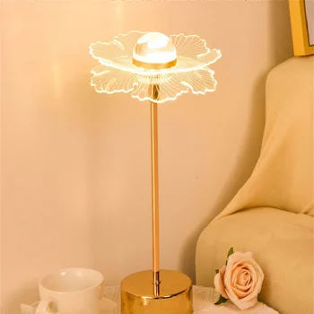 Lampe s kravatom, USB Punjiva led svjetiljka u skandinavskim zemljama cvjetnim stilu, noćne svjetiljke za luksuzni dnevni boravak, Dekor stola, Lampa za spavaće sobe
