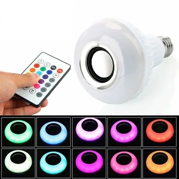 Led glazbena žarulja sa ugrađenim zvučnikom Bluetooth Bežična pametna žarulja s daljinskim upravljanjem, promijeniti boju glasa RGB