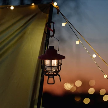 Led svjetla za kampiranje Type-c, punjenje, Retro-lampa za ukras u vrtu s podesivim svjetline, privjesak lampica napajanja za putovanja na otvorenom