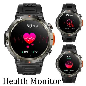 LEMFO Pametnih satova za muškarce s omogućenom značajkom Bluetooth-poziv na 100 + monitor sportskog načina S100-T smartwatch 2023 7 dana samostalnog rada 1.45 