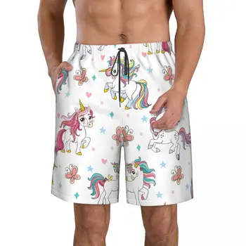 Ljetne Muške kratke hlače s 3D ispis unicorns, plaža gaćice u havajskom stilu za odmor, kucni gaćice sa žice