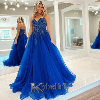 Luksuzne haljine za maturalne Kybeliny, večernje haljine Trapeznog oblika s ukras u obliku kristala, Vestidos De Fiesta 2023 Za žene, izravna dostava