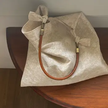 Luksuzni dizajn, Vintage torbe na jedno rame od prave kože s cvjetnim ispis, Veliki kapacitet čvrste torbe bolsas femininas