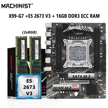 MACHINIST X99 Kit matična ploča za LGA 2011-3 Kit Intel Xeon E5 2673 V3 Procesor 2 *8 = 16 GB ram-a DDR3 ECC izbornik s četiri kanala NVME M. 2 E5-G7