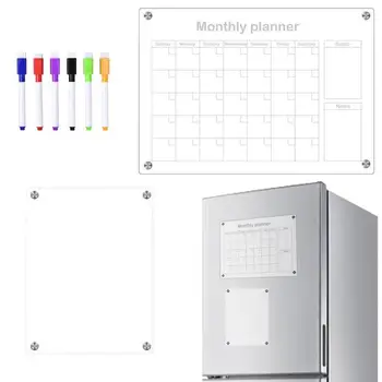 Magnetni Tjedni raspored obroka, Akrilna ploča za izradu nedeljni plan, Prijenosni magnetski Kalendar za suho brisanje u hladnjak na zid