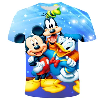 Majice Disney ' s Mickey Mouse, Дональдом Даком, Kawaii, Dječja majica s 3D ispis, Ljetna Moda Majica s мультфильмами Za dječake I Djevojčice, Unisex Majice, Majice