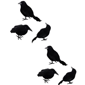 Mala imitacija lažni ptice, realno model crne vrane na Halloween, ukras za kuću, strašne igračke za životinje, atraktivan, jednostavan