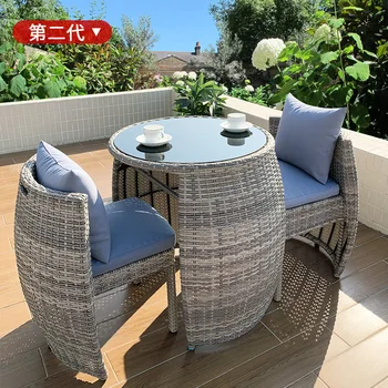 Mali stol i stolice za odmor u vrtu, kreativno terasa, jedan ili dva ротанговых stolice, komplet od tri predmeta