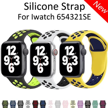 Mekan Silikon Prozračni Remen za Apple Watch Band iz Силикагелевой Gume Smartwatch Narukvica iWatch 7 6 5 4 SE 38 40 42 44 mm