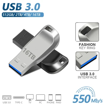 Metalni high-Speed USB 3.0 disk Flash drive Metalna ručka-drive 2 TB 1 TB Vodootporne Mini-kartica flash drive s otvorom za ključ