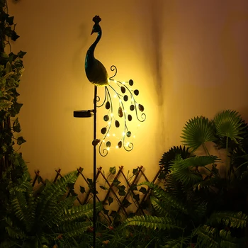 Metalni Paun, led svjetiljke za vanjsku dekor, Vrtna solarna svjetla 300 mah, Retro-vrtni ukras, lampa za дворовой staze, travnjak