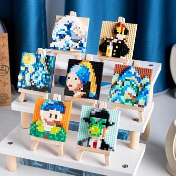 Mini-gradivni blokovi s finim česticama, igračke-slagalice, prikupljene painting za djecu, puzzle igre za dječake i djevojčice, poklon dekoracije za stol