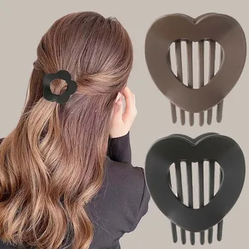 Moderan Mali Mat bobby pin za kosu, akril držač, kopče za kosu u obliku morskog psa, Cvijet/srce, kopče za kosu, monotono bobby pin za kosu za žene