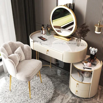 Moderan minimalistički drveni toaletni stol za spavaće sobe, Dizajn namještaja, pluća Luksuzni komode, Toaletni stočić sa ogledalom za šminkanje