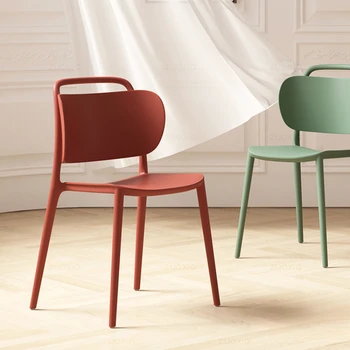 Moderni Blagovaona stolice Sa Naslonom, Minimalistički Plastični Prijenosni Stolica za odmor u zatvorenom prostoru, Uredski Dizajnerski Dekor sobe Cadeira De Varanda
