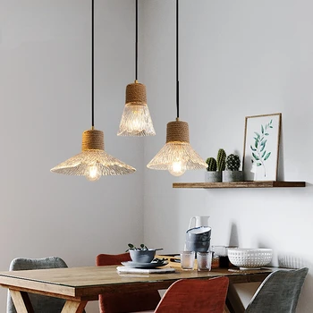 Moderni Viseći svijećnjak od Skandinavskih stakla, Stropne lampe za kuhinje, Blagovaonice, Led Stropne lampe za dnevni boravak, Dekorativna lampa za prostor