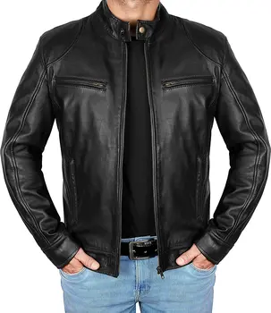 Muška moda kožna jakna, приталенная jakna od umjetne kože sa стоячим ovratnik, muška мотоциклетная jakna s igle Od vjetra, dijagonalni jakne na munje, gospodo 5XL