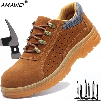 Muška đonovi zaštitne cipele AMAWEI, radne cipele sa zaštitom od uboda, lagan, prozračan obuća, Muška obuća sa čeličnim vrhom, ne поддающаяся uništenja