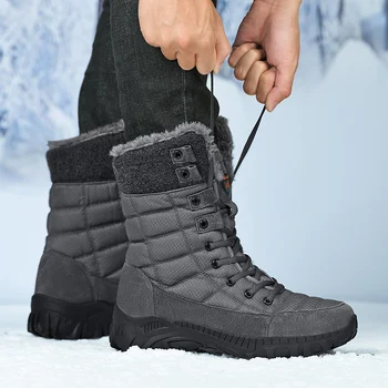 Muške cipele, Zimske čizme, Muške Plus Topli Baršun Trend Visoke cipele, Zima 2023, Nove Ulične Penjanje soft muške planinarske cipele