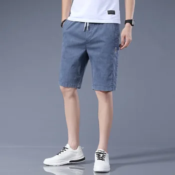 Muške kratke hlače Ljetne tanke Slobodne ravne hlače dužine do četvrtine inča sa žice i elastičnim pojasom za svakodnevne sportske odjeće