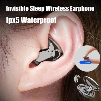 Nevidljive Bežične Slušalice za spavanje Skrivene Mini slušalice IPX5 Vodootporan Sportski Slušalice s redukcijom šuma TWS Bluetooth5.3 Slušalice