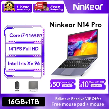 Ninkear N14 Pro 14-inčni Laptop IPS Full HD Intel Core i7-1165G7 16 GB ram-a + 1 TB SSD pogona Windows 11 Laptop Ultrabook Portable Compute