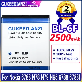 Nova Baterija Bateria 2500 mah BL-6F BL 6F BL6F Za Nokia N78 N79 6788 6788I N95 8G Batterie Kvalitetna Baterija 1 Godina Jamstva