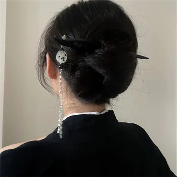 Nova drvena bobby pin u kineskom stilu, Ханфу, ovjes je u starinskom stilu, bobby pin s resama, originalni dizajn u nišu, kovrčava kosa, ženska tijara