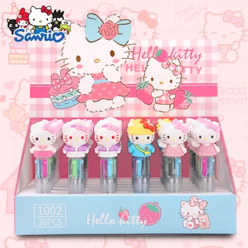 Nove 4 boje 36 kom. Sanrio Kuromi Melody Hello Kitty Crtić Kemijska olovka, Studentski Mini-Šaren Kemijske olovke, Kancelarijski pribor Veleprodaja