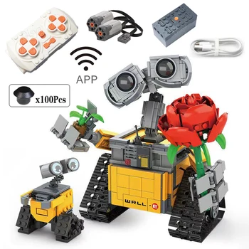 Novost 687 kom., high-tech program Disney WALL E, Motorizirani radio kontrolirani robot, funkcije, figurice, tehnički građevinski blok za dječje igračke, dar