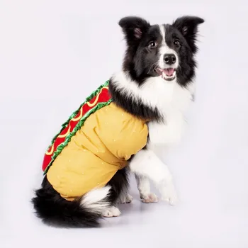 Odjeća za pse s kobasicom Dizajn hot-doga Zabavan kućni ljubimac Oblači Toplo odijelo Odijelo za mlade pse Velikih Božićni pribor za proslavu Božića