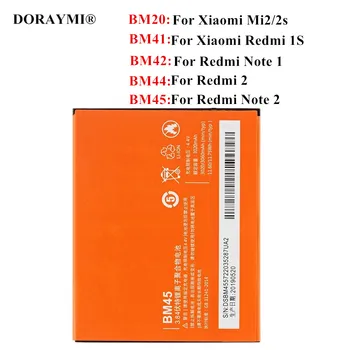 Original bateriju BM45 BM20 BM41 BM42 BM44 Za Xiaomi Mi Redmi Note 2/Mi2S Mi 2/Redmi 1S/Note1/Redmi 2 Baterije