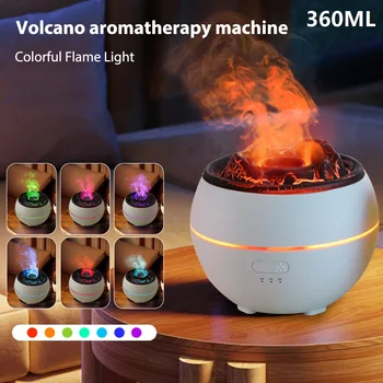 Ovlaživač zraka Flame Volcano USB Аромадиффузор Difuzor eteričnih ulja Ultrazvučnom Sprej Magle noćno svjetlo za dom i ured