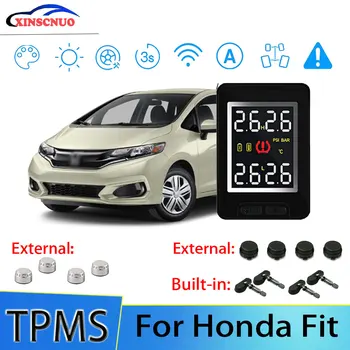 Pametan automobil TPMS Sustav kontrole tlaka u gumama Za Honda Fit S 4 senzora Bežični alarm LCD zaslon TPMS Monitor