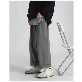 Pamučne Muške hlače Svakodnevne Dijagonale Hlače veličine Običan Modni muške hlače za trčanje Korejski ulica odjeća Vintage 5XL