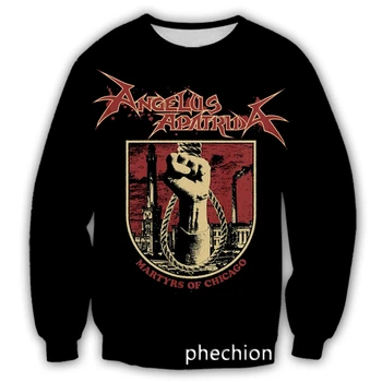 phechion, Nova muška/ženska casual majica 3D Angelus Apatrida Band, Funky vanjska odjeća, muška Slobodna sportska majica D36